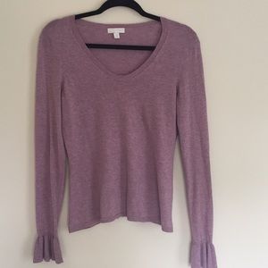 14th & Union purple sweater with bell cuffs